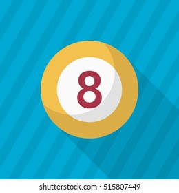 Billiards flat  icon with long shadow,eps10