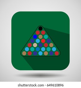 billiards flat icon,with long shadow