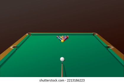 Billiards Game Break Shoot, vector illustration isolated