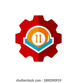 Billiards con el vector de diseño del logotipo Gear. Etiquetas deportivas para el salón de la piscina. Plantilla de logotipo del club Billiards.