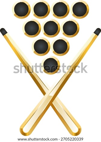 billiards gold icon. Isolated on transparent background.