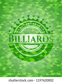 Billiards green mosaic emblem