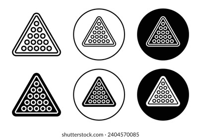 billiards icon. billiard pool table with 6 hole pockets and balls with cue tool equipment vector. gamble hobby sport indoor activity for fun leisure and relaxation symbol. billiard pool table game set