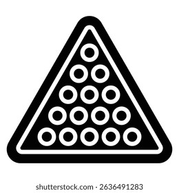 billiards icon Flat outline fill black and white