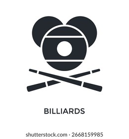 Estilo de glifo de icono de billar. Ilustración vectorial Para El Diseño gráfico