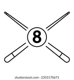 billiards icon isolated on white background, vector illustration.