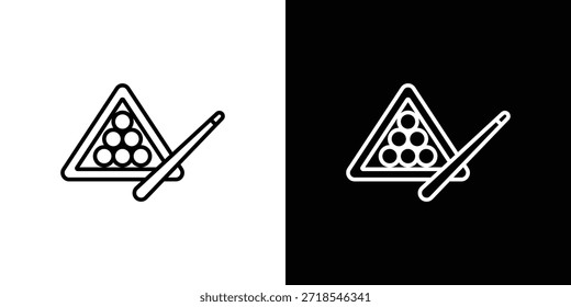 Billardsymbol im Liniendesign. Bearbeitbare Strichsymbole.