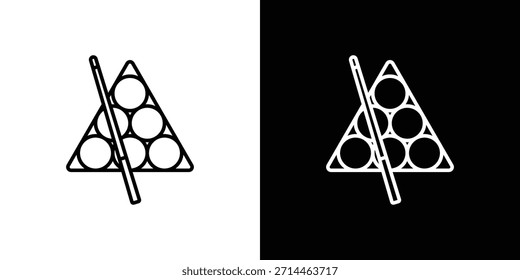 Esquema del icono de billar. Vector aislado pictograma para el Web