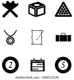 billiards icon set