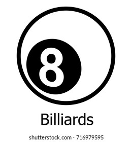 Billiards icon. Simple illustration of billiards vector icon for web