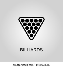 Billiards icon. Billiards symbol. Flat design. Stock - Vector illustration.