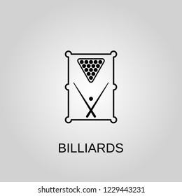 Billiards icon. Billiards symbol. Flat design. Stock - Vector illustration