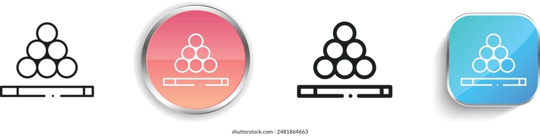 billiards icon. Thin Linear, Regular and Button Style Design Isolated On White Background