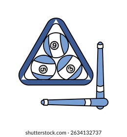 ícone de bilhar com fundo branco vetor ilustração stock