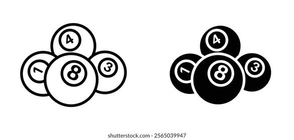 Billiards icons in outline and fill. vector illustration for ui.