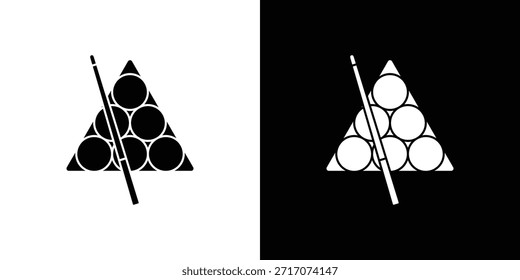 Iconos de billar Diseño de silueta de Vector. Ilustración de Diseño gráfico plano de Vector.