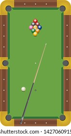 Billiards. Image illustration of nine balls