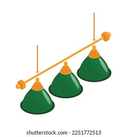 Billiards isometric composition with isolated image of sport gaming equipment on blank background vector illustration