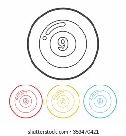 Billiards line icon