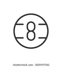 Billiards line icon, sign or symbol. Premium pictogram in trendy outline style. Billiards pixel perfect vector icon isolated on a white background. 