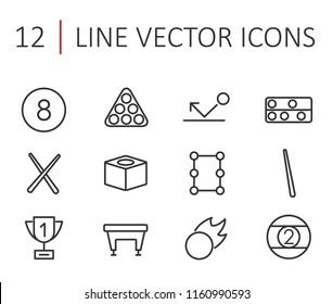 Billiards Line Icons For Web And User Interface