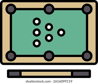 Billiards Line Vector Icon Design