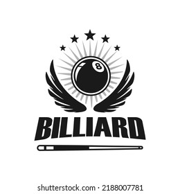 Billiards Logo Design Vector Sport Labels Stock Vector (Royalty Free ...