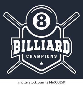 Billiards Logo Flat Style Billiard Cue Stock Vector (Royalty Free ...