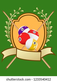 Billiards logo green background