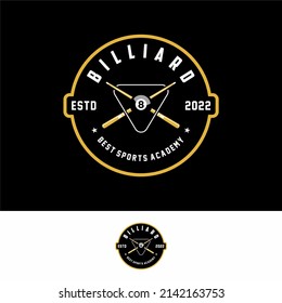 Billiards logo icon design, sports badge template. Vector illustration