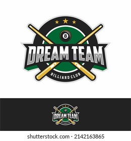 Billiards logo icon design, sports badge template. Vector illustration
