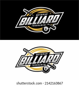 Billiards logo icon design, sports badge template. Vector illustration