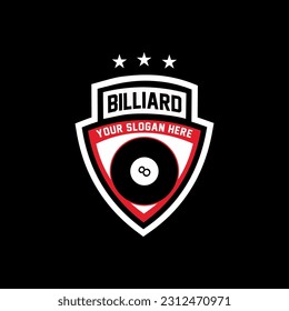 Billiards logo icon design, sports badge template. Vector illustration