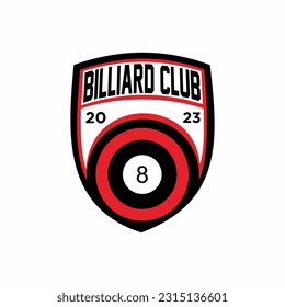 Billiards logo icon design, sports badge template. Vector illustration