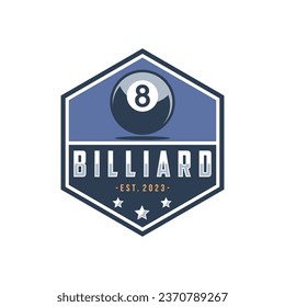 Billiards logo icon design, sports badge template. Vector illustration