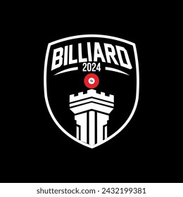 Billiards logo icon design, sports badge template. Vector illustration