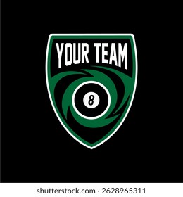 Billiards logo icon design, sports badge template. Vector illustration