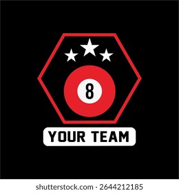Billiards logo icon design, sports badge template. Vector illustration