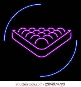 billiards neon sign, modern glowing banner design, colorful modern design trend on black background. Vector illustration.