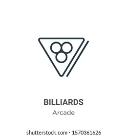 Billiards outline vector icon. Thin line black billiards icon, flat vector simple element illustration from editable entertainment concept isolated on white background