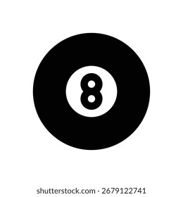 Billar. Icono de Vector de trazo delineado con detalles rellenos de negro.