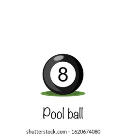 Billiards. Pool #8 black ball, vector illustration 