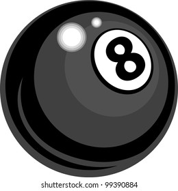 Billiards or Pool Eight Ball Vector Illustration