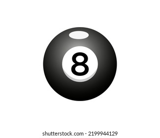 Billiards or Pool Game Icon Design For Billiard Room or 8 Ball Pool Club Symbol Vector Template