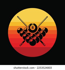 Billiards Pool Retro Vintage Sunset Old School