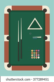 billiards pool snooker icon set