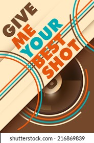Billiards poster with typography. Vector illustration.