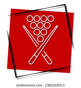 billiards red banner in frame. Vector illustration.