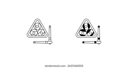 billiards set icon with white background vector stock illustration