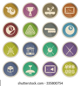 Billiards simply vector icon set